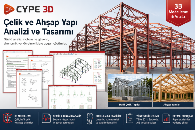 CYPE 3D ile Çelik ve Ahşap Yapı Analizi